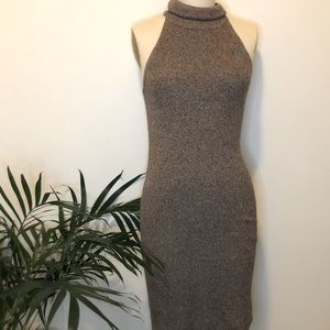 Ribbed Turtleneck Sweater Dress